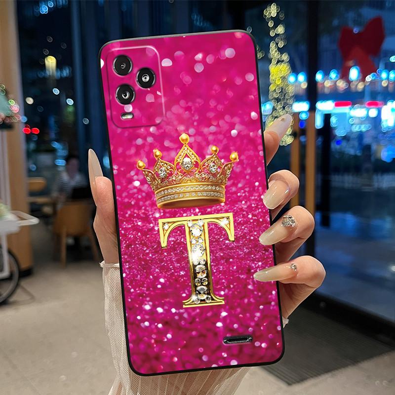 Crown Initial Letter Black Case For BLU View 5 Pro Protective Soft Silicone Shockproof Casing For BLU View 5 Pro Back Cover