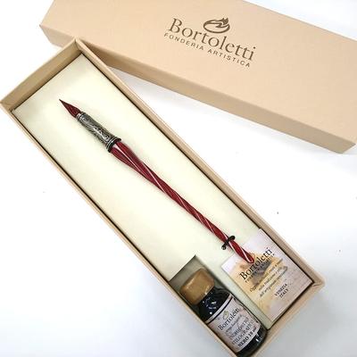 Набор стеклянных ручек Bortoletti со стеклянным красным пером, SET32,