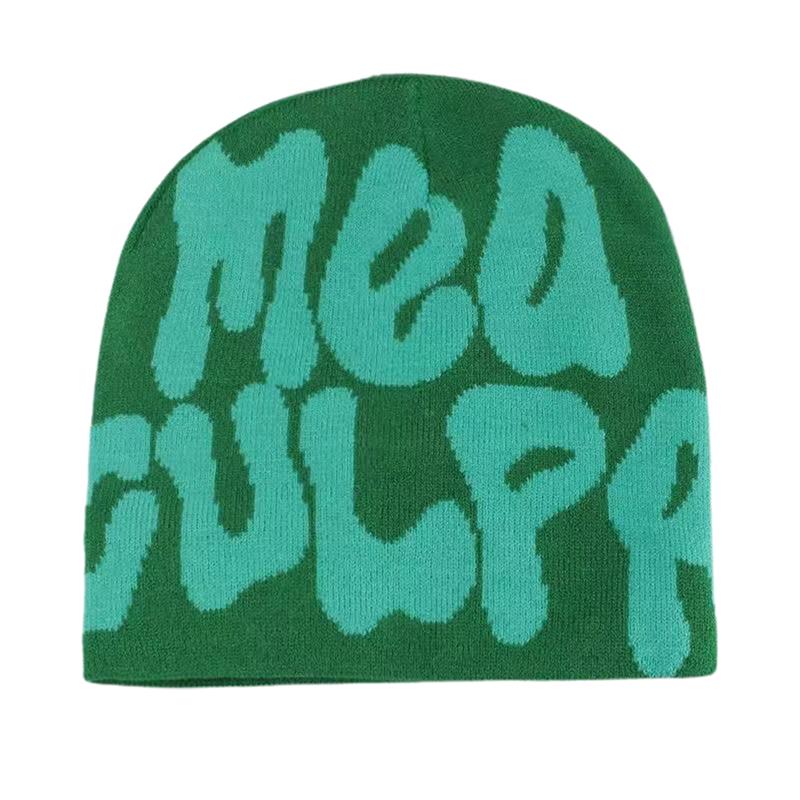 Hight Quality Trendy Hip-Hop Letter Printed Beanie Cap For Men Women Korean Style  All-Match Caps Autumn Winter Warm Hats