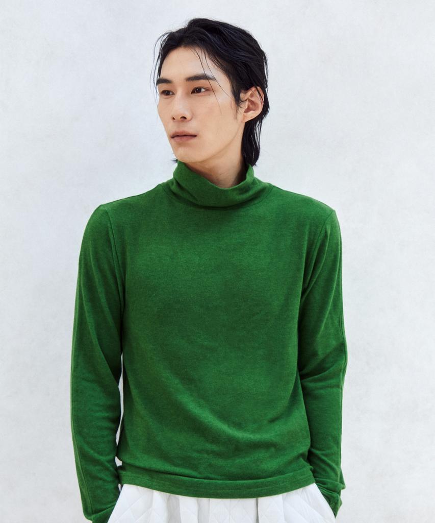 DENSITY Stitch Turtleneck Tee_Forest Green