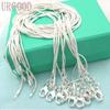 925 Sterling Silver 5 Pieces 40-75cm 1.2mm Snake Chain Necklace Fashion Jewelry