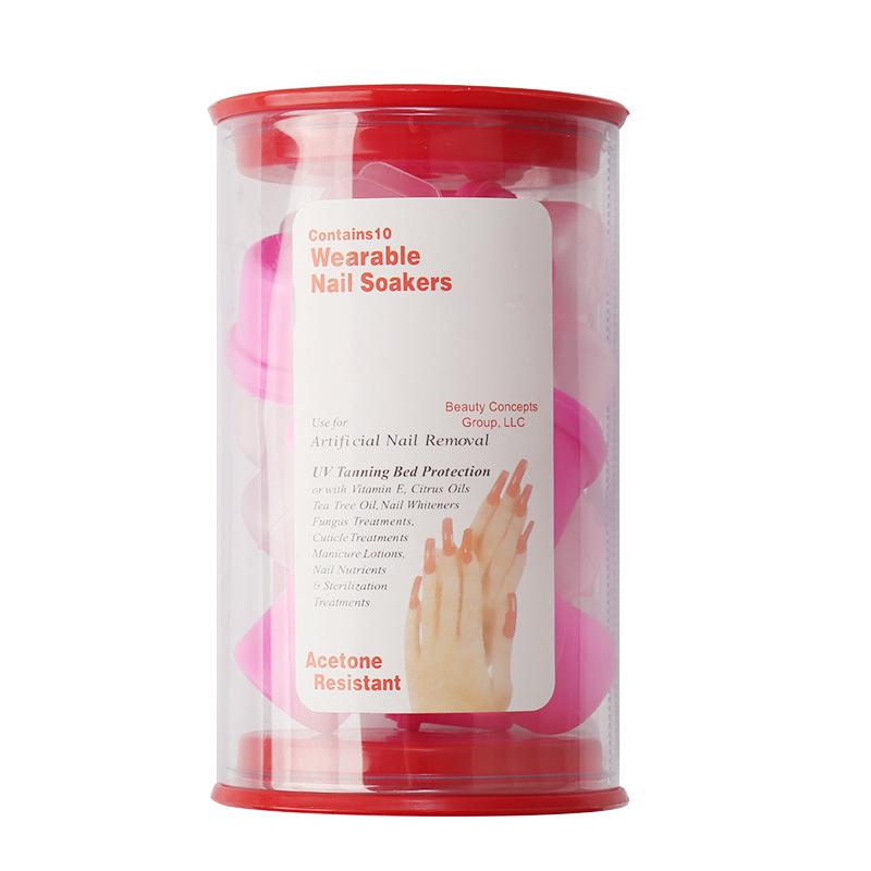 Силиконовые клипсы для снятия гель-лака - 10 шт. колпачки на пальцы и спонжики для снятия