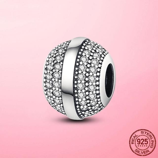 925 Sterling Silver O Pendant Love Heart Snake CZ Clip Charm Beads Fit Original Women Bracelet Bangle Silver 925 Jewelry