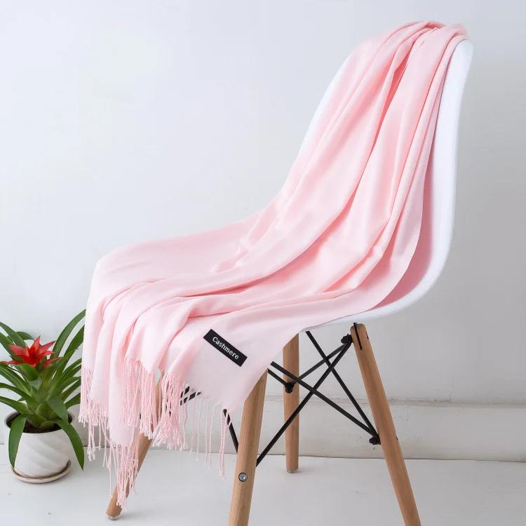 Desgine Brand Solid Women Cashmere Scarf Autumn Winter Warm Shawls Wraps 2025Men's Pashmina Tassels Scarves Female Foulard Mujer