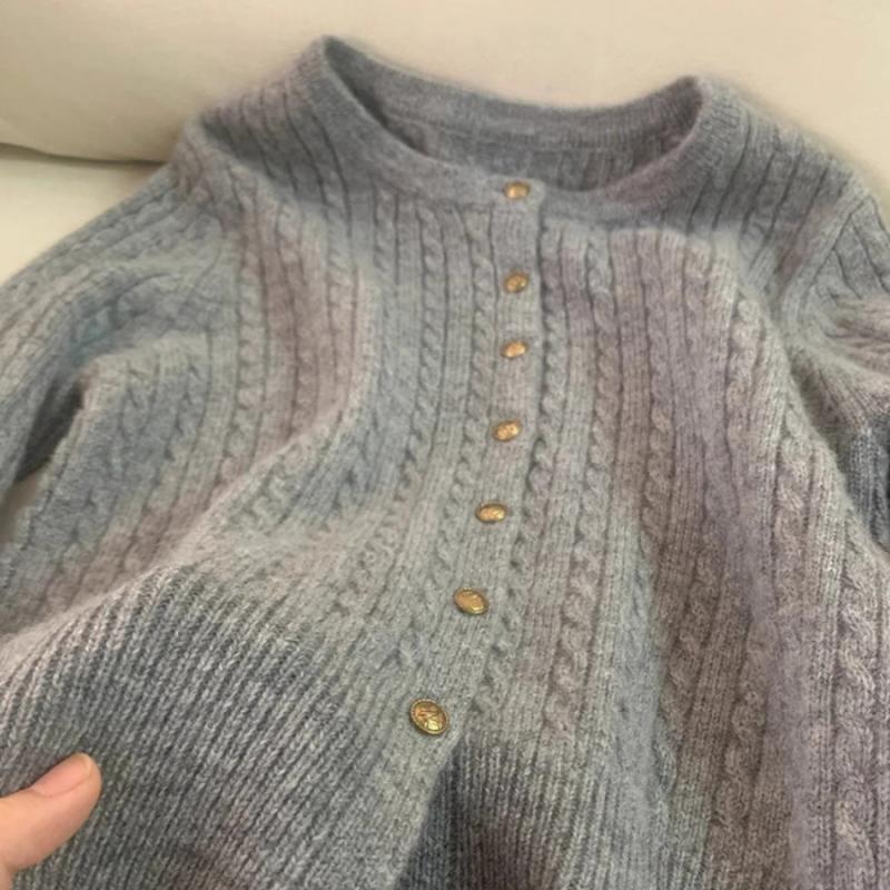 Выгодный женский серый свитер-пальто крупной вязки - кардиган в европейском стиле на осень/зиму