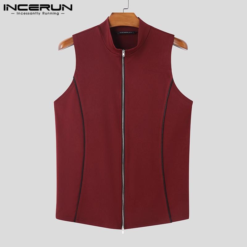 INCERUN Летние мужские повседневные облегающие майки без рукавов с вышивкой футболки