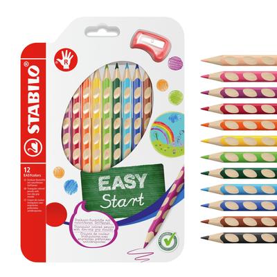 Акварельные карандаши STABILO Easy Color, Для правшей, 12 цветов, 332-12