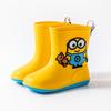 Minions Rain Boots Boys Rain Boots Cartoon Cute Small and Medium-sized Children Anti-Slip Kindergarten Thick Bottom Yellow Baby Water Shoes Women