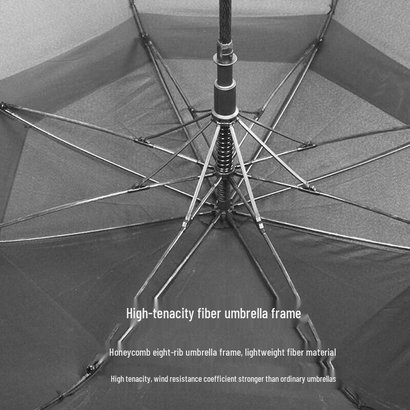Tri-polar Faux Double-Layer Straight Handle Couples Umbrella