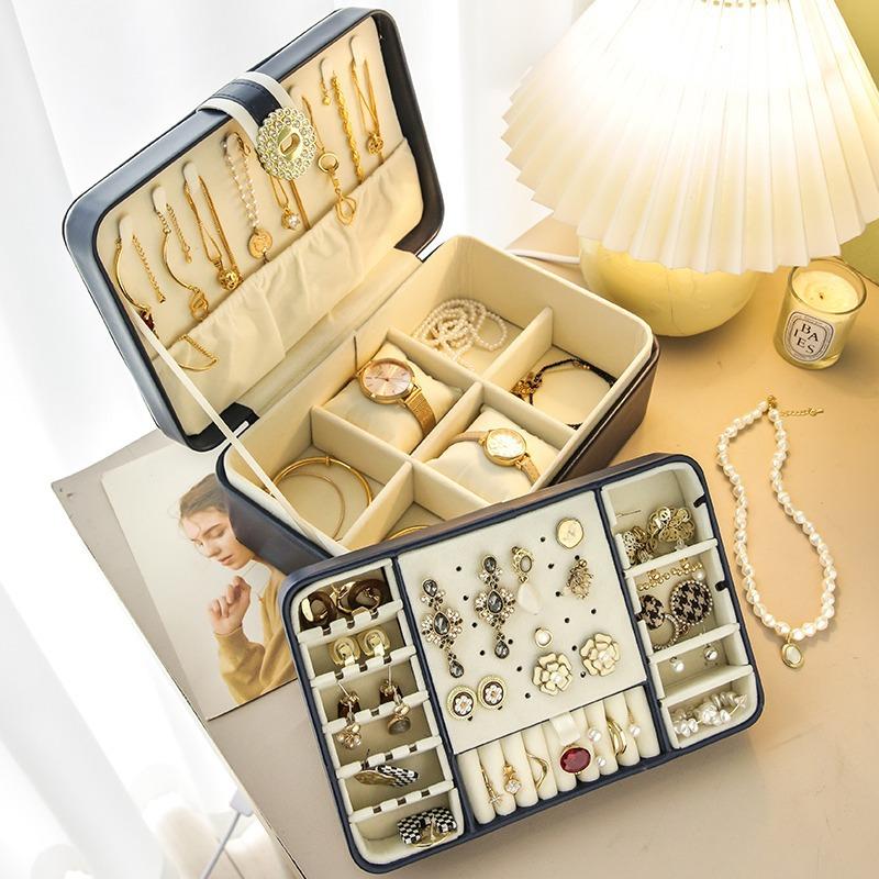 Jewelry Storage Box High-end Delicate Gold Hand Jewelry Bracelet Necklace with Lock Earrings Ring Jewelry