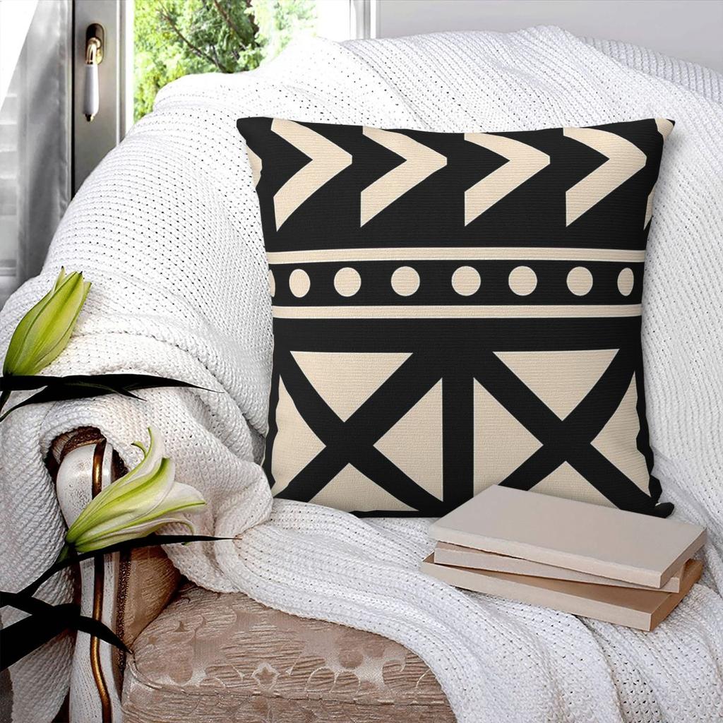African Mud Cloth Black And White Trending Square Pillowcase Pillow Cover Cushion Comfort Throw Pillow for Home Living Room