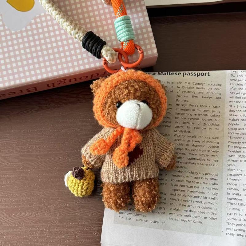 Веревка для мобильного телефона с медведем, Подвеска в виде мультяшного медведя, Плюшевая игрушка-кукла, Подвеска для сумки, Милая кукла-подвеска