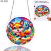 2D Flat - 1pc, 2D Flat Forest Leaping Little Fox Theme Design, 2D Flat Acrylic Sun Catcher Window Hanging Decoration, Suitable As a Birthday Gift for 