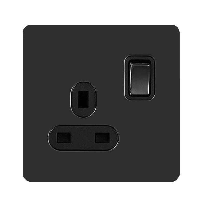 Depoguye Высококачественный черный винтажный европейский выключатель лампы розетка из нержавеющей стали тумблерный переключатель универсальный настенный выключатель света