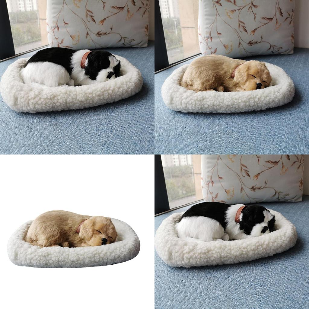 Sleep Dog Decorative Model With Breathing Function And Plush Fur For Home And Studio Settings