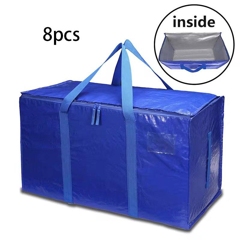 4/8/10 упаковок очень больших сумок для переезда с ручками для переноски на молнии, прочные сумки для хранения, коробки для переезда для экономии места