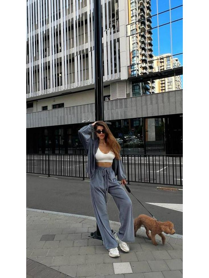 25-я годовщина Ранняя осень Мода Золотой бархат Молния Кулиска Повседневный комплект для женщин