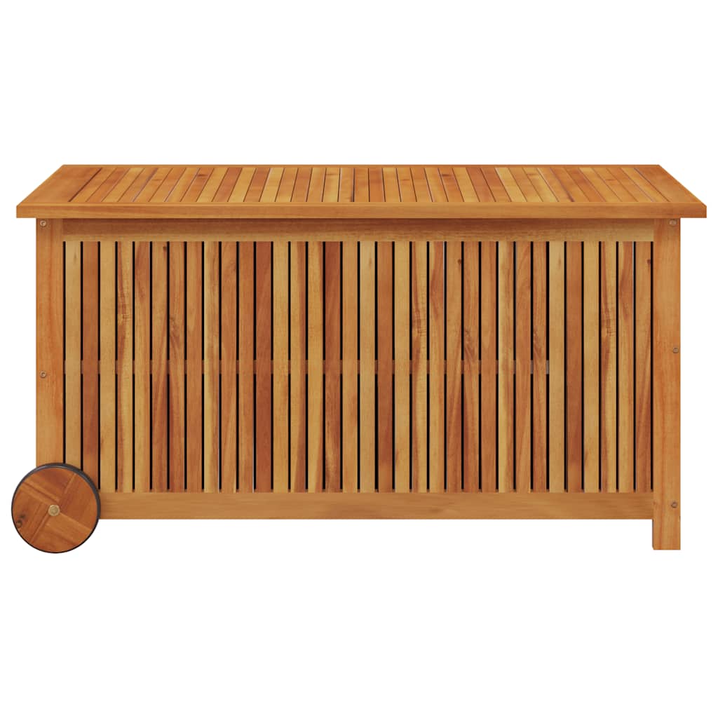vidaXL Gartentruhe mit Rollen 113x50x58 cm Massivholz Akazie