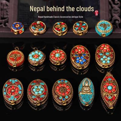 Непальские латунные бусины-разделители в виде благоприятных облаков ручной работы для изготовления украшений и орнаментов своими руками