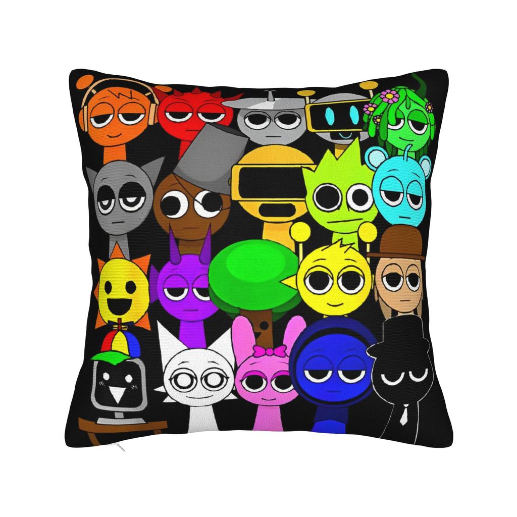 Sprunki Characters Game Pillowcase Polyester Cushion Cover Gift  Throw Pillow Case Cover Seater Zippered 40X40cm