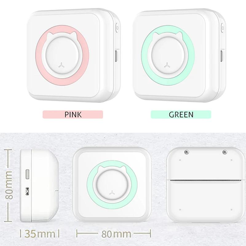 2024 Portable Mini Thermal Printer Wirelessly BT 203dpi Photo Label Memo Wrong Question Printing With USB Cable Imprimante Portable