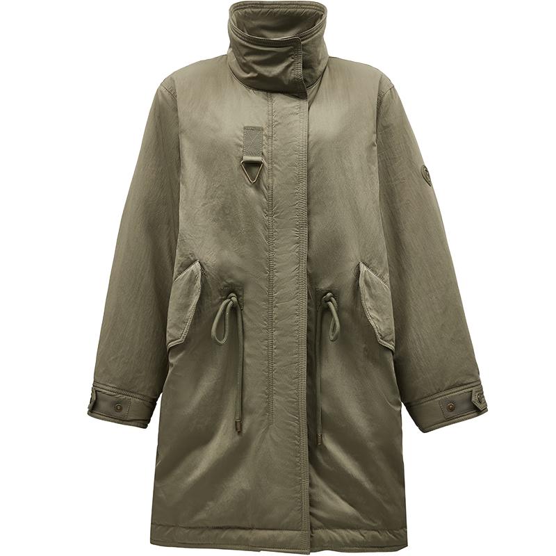 ONLY Women's 90% White Duck Down Minimalist Stand Collar Parka