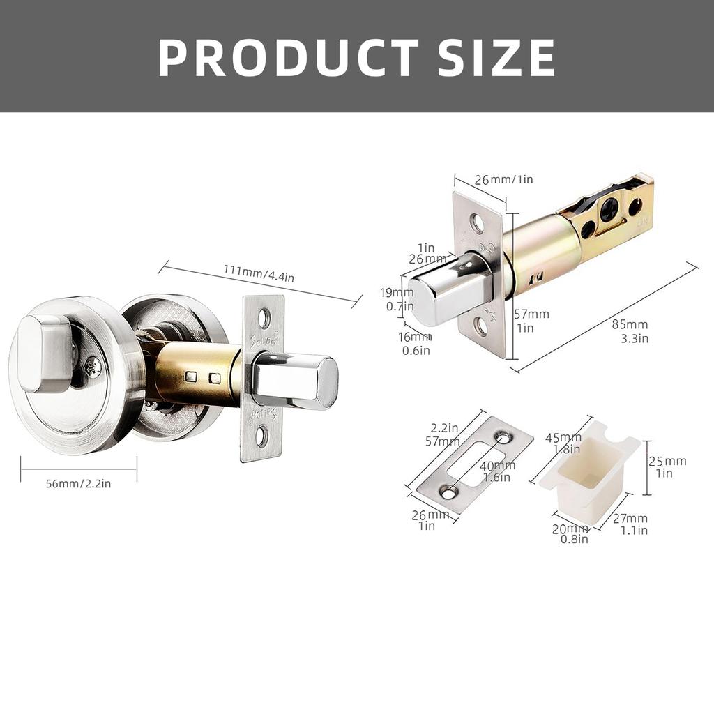Hidden Door Lock Featuring Anti Theft Latches Concealed Door Lock Single Sided Door Lock for Homes Hotels & Offices