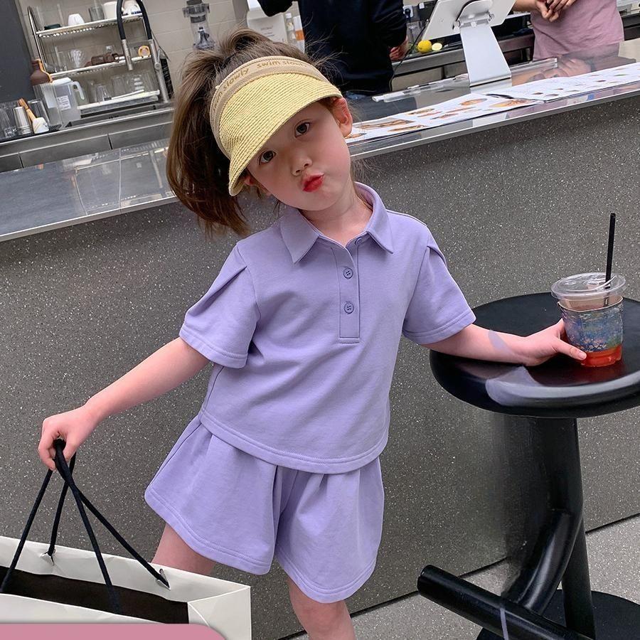 Летний костюм в стиле вестерн для девочек, детское женское сокровище, повседневная рубашка-поло, шорты с короткими рукавами, детская одежда из двух частей