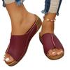 Fashion Shoes for Women 2024 Hot Sale Open Toe Solid Women's Slippers Summer Outdoor Casual Beach Wedge Slippers Zapatillas Mujer