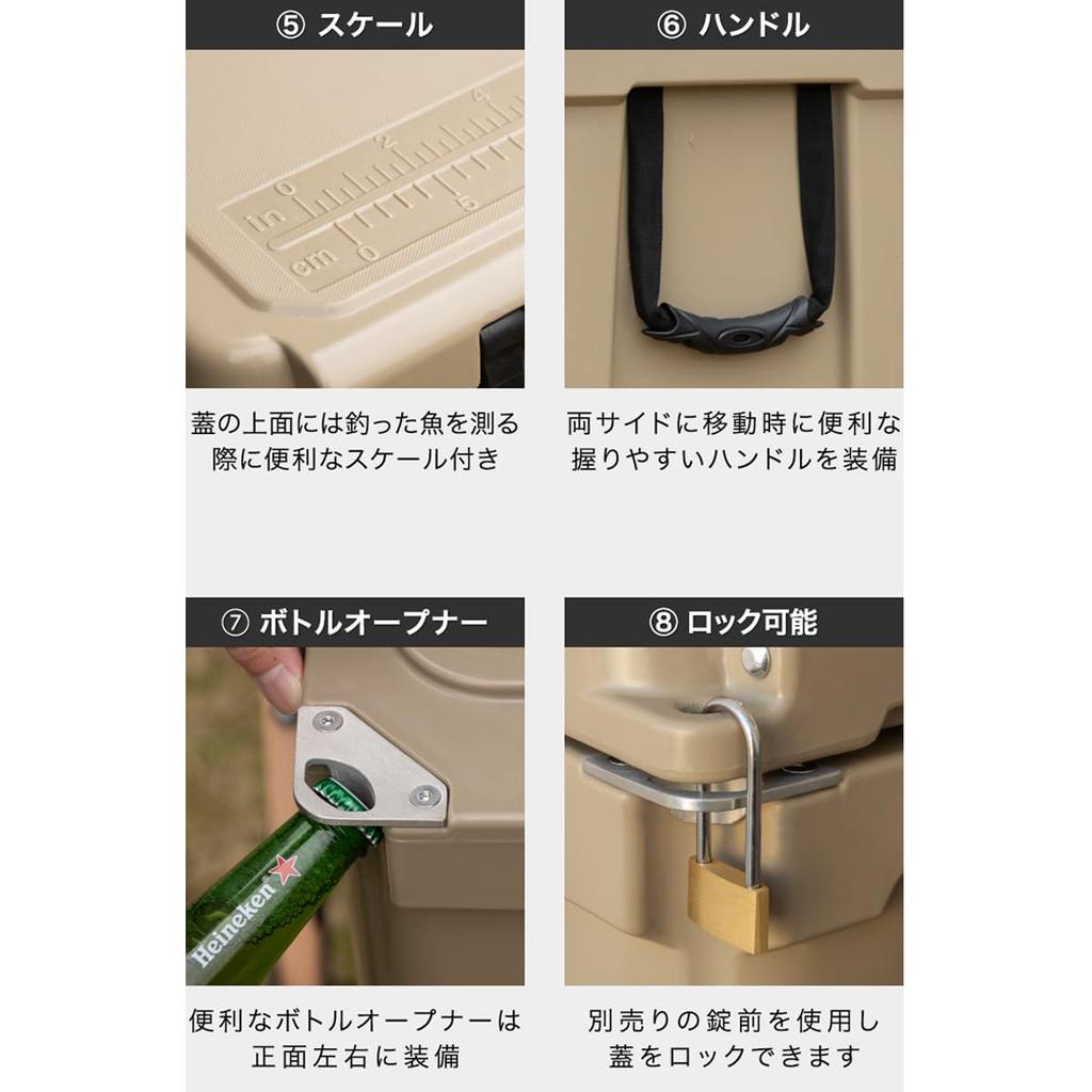 FIELDOOR Northern Cooler Box Герметичный, долговременный, холодный, для кемпинга, барбекю, рыбалки, отдыха, катастрофы [Емкость 33,1 л/песок]