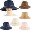 Женская соломенная шляпа в рыбацком стиле, летняя шляпа от солнца, складная солнцезащитная шляпа, уличная шляпа