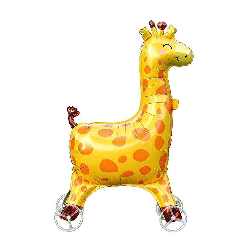 Алюминиевые фольгированные шары Мультяшный дизайн Шары с животными Шары-жирафы Стоячие шары Тема джунглей