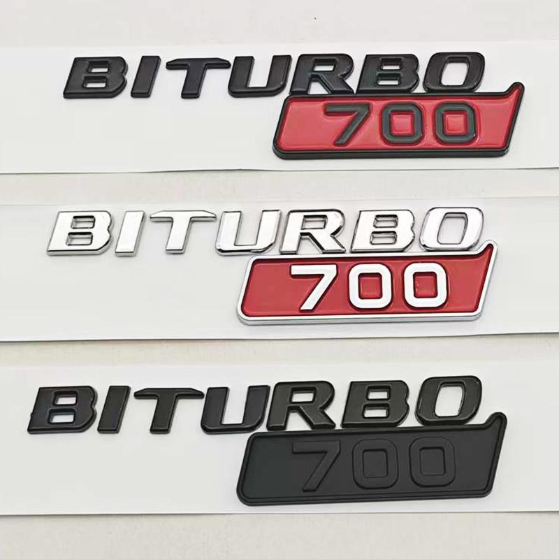3D ABS Car Styling Logo BITURBO 700 Badge Fender Side Sticker Emblem Decals For Mercedes Benz AMG BITURBO 700 Auto Accessories