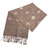 M78237 жаккардовый шарф LV Essential Shine с бахромой и монограммой, розовая шерсть, женский, б/у