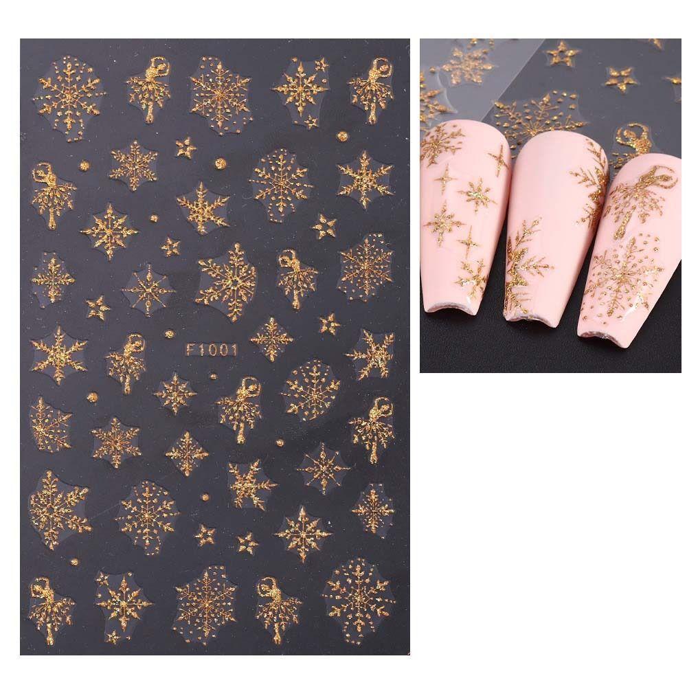 DIY Шармы для ногтей Рождественские Бронзовые Наклейки для ногтей Рождественские Украшения для ногтей в виде снежинок Девочки