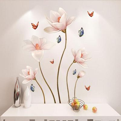 Съемный 3D стикер на стену с цветком из ПВХ, гостиная, спальня, домашний декор, сделай сам, цветочная лоза, художественный декор, настенные наклейки, фрески
