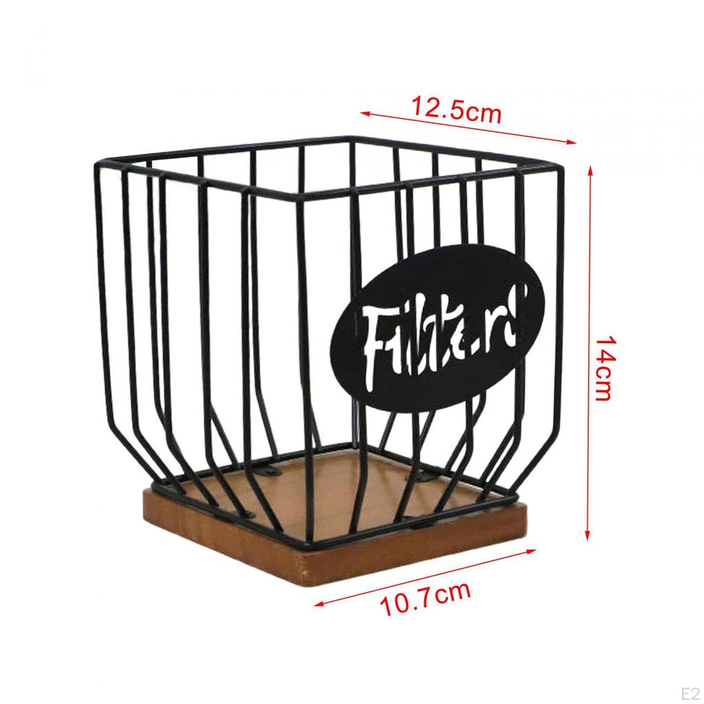 Coffee Pod Holder Capsule Basket with Wood Base Storage Organizer Espresso