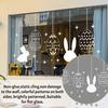 Glass Sticker Static Window Film Peel Stick No Glue Privacy Window Film Easter Bunny Egg Design Easy Remove Bubble-Free Decorative Window Film