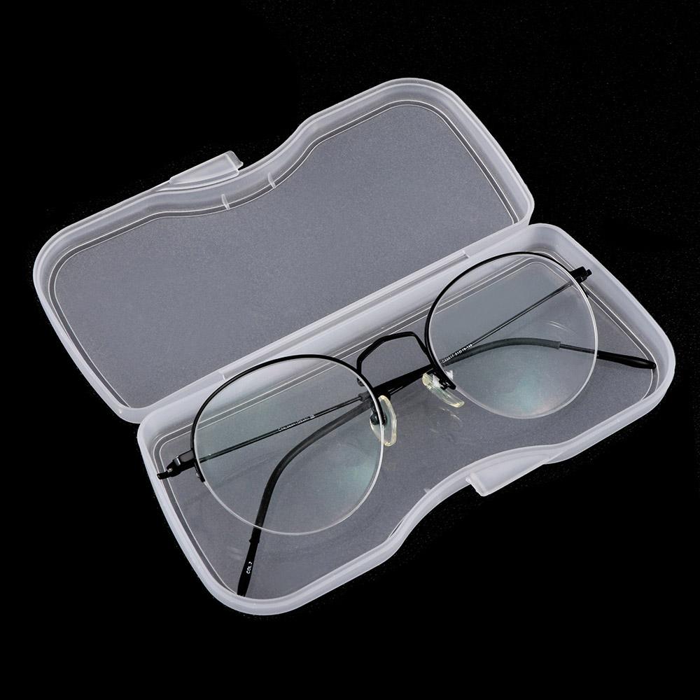Durable Transparent White Matte Eyewear Accessories Hard Box Glasses Case Clip