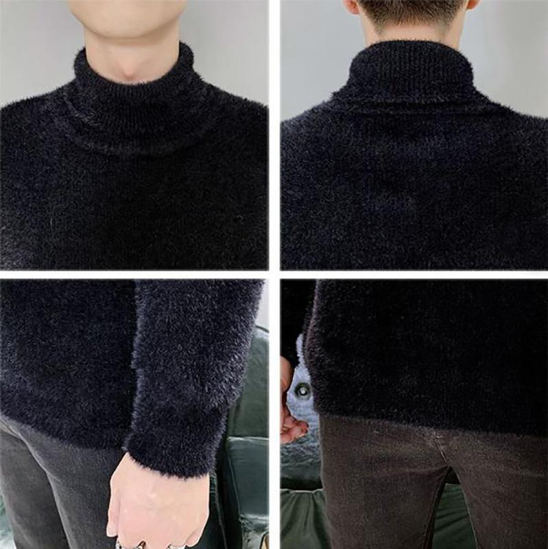 Водолазка осень-зима антинорковый бархат однотонный низ рубашки утолщение Tide Brand вязаный свитер дикий кардиган мужской теплый пуловер