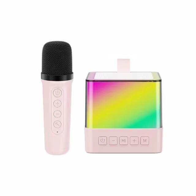 Караоке Беспроводная Портативная Bluetooth 5.3 Колонка с Микрофоном RGB Портативный Музыкальный Плеер Караоке-машина для Ребенка Дом Подарок