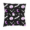 Наволочка в скандинавском стиле с полосками и летучими мышами, домашний декор, готическая оккультная ведьма, подушка для стула на Хэллоуин, 40x40 см, декоративные подушки
