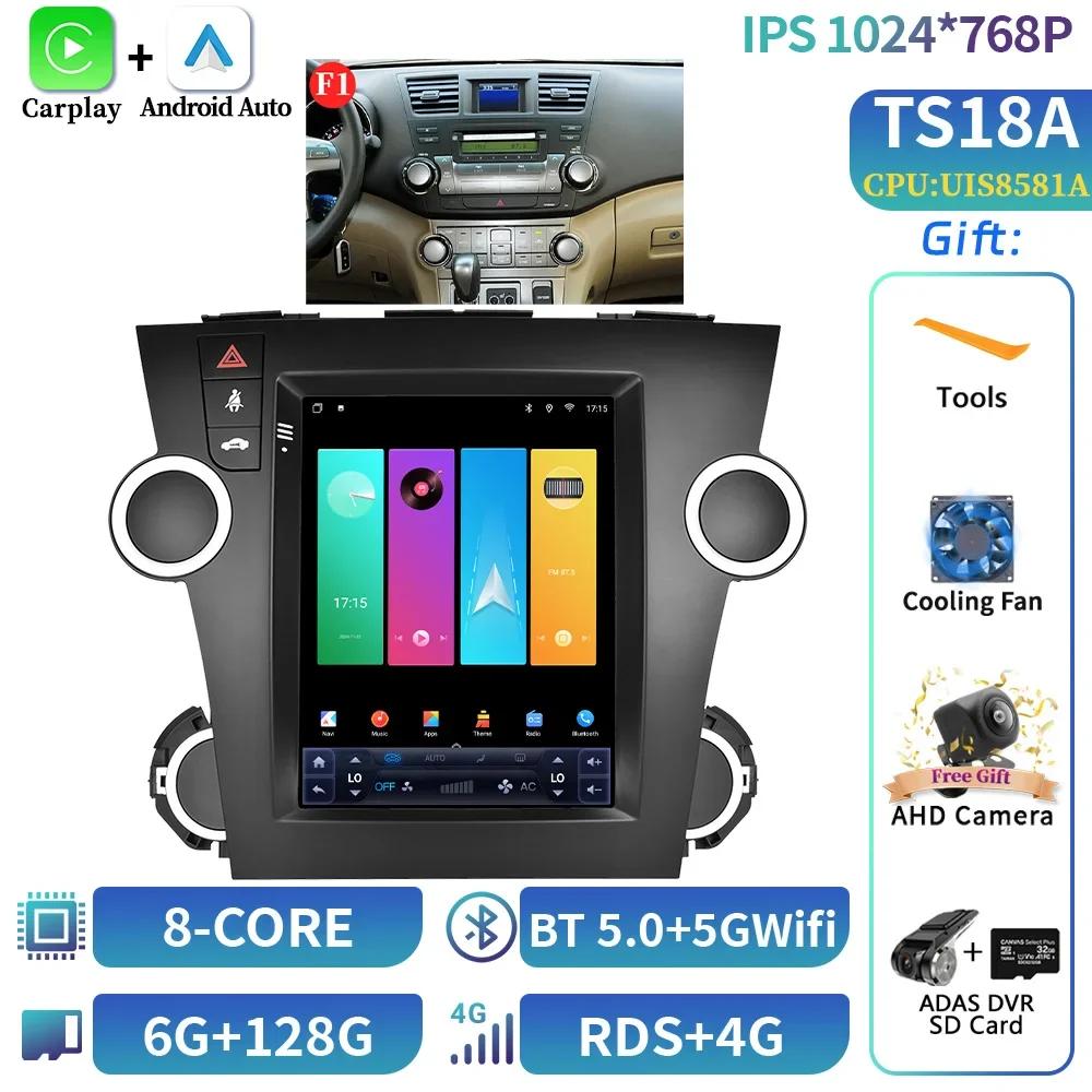 9.7inch Android Car Radio Multimedia For Toyota Highlander 2009-2014 Navigation Bluetooth Carplay Head Unit Touch Screen Stereo