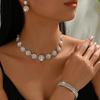 Rhinestone Earrings Necklace Bracelet Three-Piece Set, Claw Chain Bridal Wedding Birthday Party Luxury