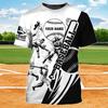 Hot Sale Baseball Pattern Printing Personality 3D Printed T-shirt Sports Softball Unisex Quick-drying Short-sleeved T Shirt Top