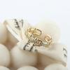 Rhinestone Geometric Twist U Shaped Buckle Women Rings Zircon Finger Rings Korean Style Open Rings