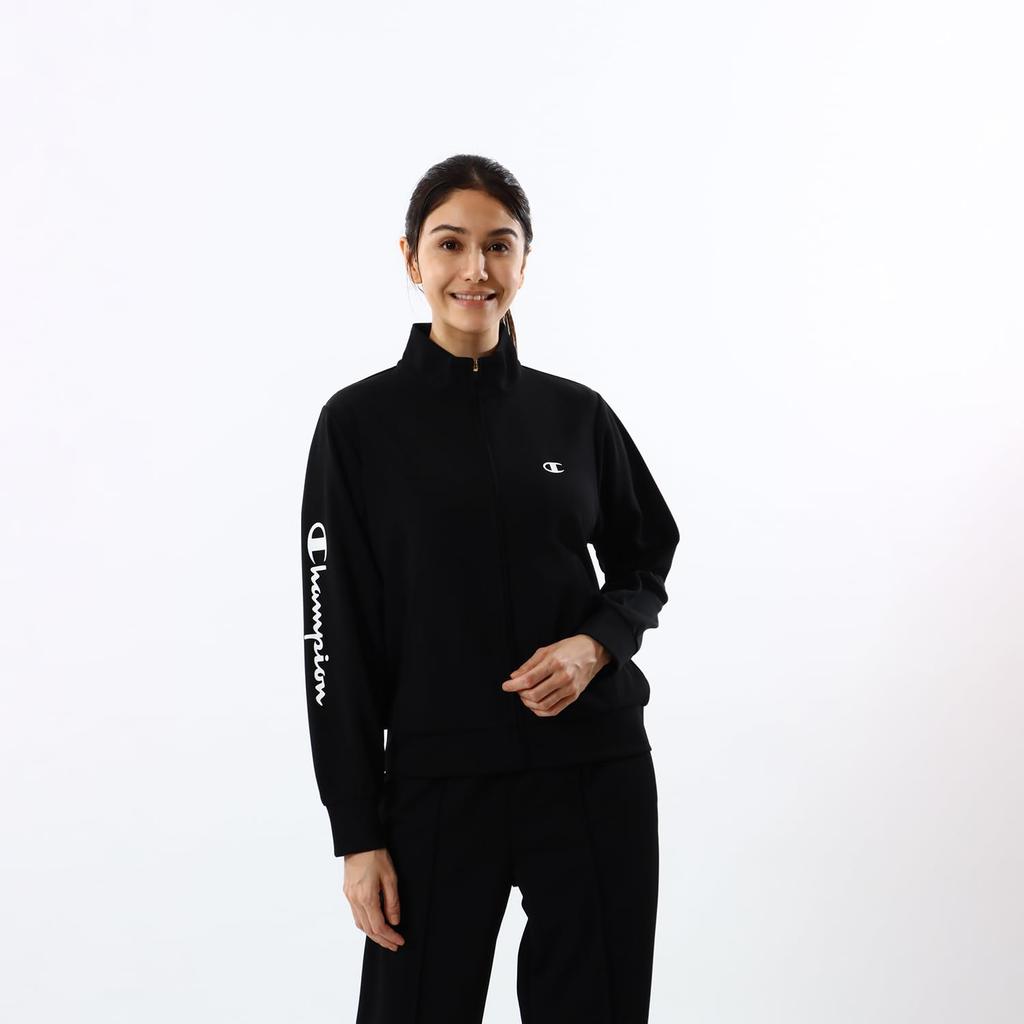 Куртка Быстросохнущая с Логотипом Script на Молнии Спортивная Черная L [Champion] Женская CW-YSE01