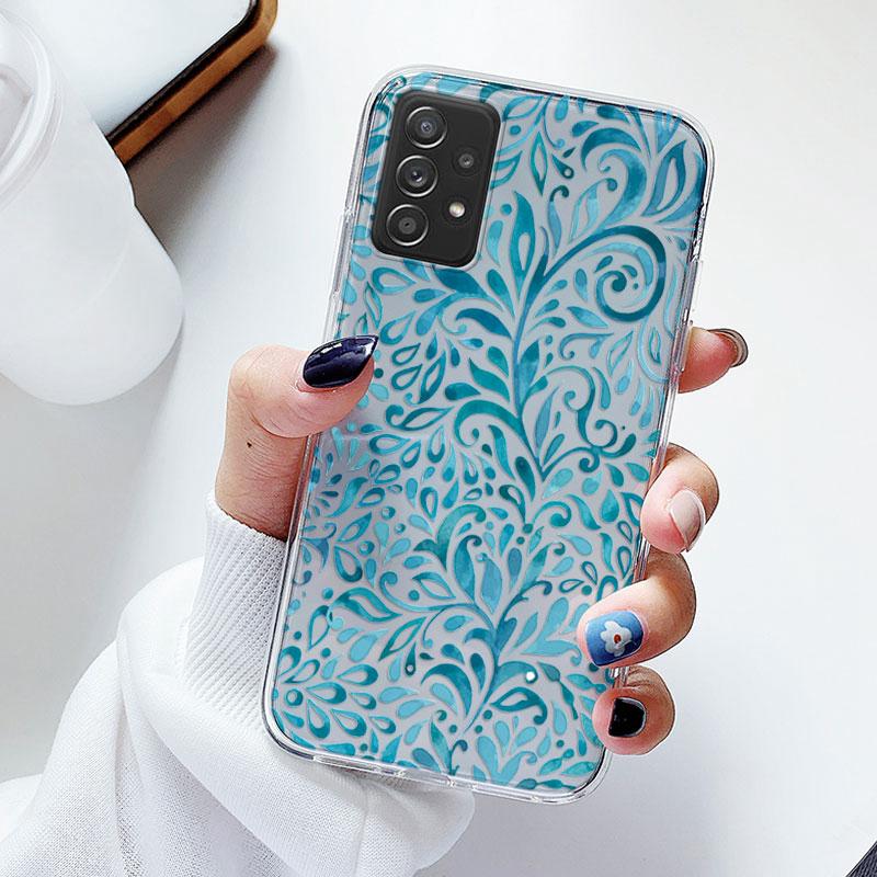 Чехол для телефона Samsung A52s A52 Цветочный силиконовый чехол для Samsung Galaxy A52 Fundas Coque Прозрачный мягкий Capas Цветочный TPU