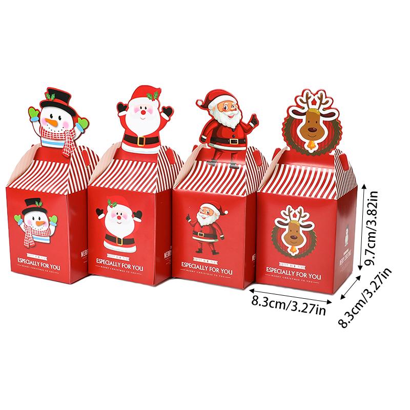 20 шт. рождественских подарочных коробок с конфетами, шоколадным печеньем, яблоками, упаковочные коробки, сумки Санта-Клауса, рождественские украшения для дома на Новый год 2025