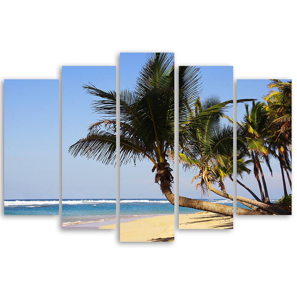 Five piece picture canvas print Tropical Beach Ocean